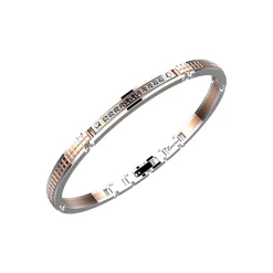 Bracciale Zancan in acciaio e pietre nere.