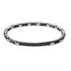 Bracciale Zancan in acciaio con pietre nere.