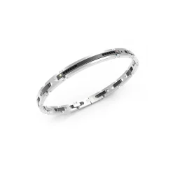 Bracciale Zancan in acciaio nero e pietre.