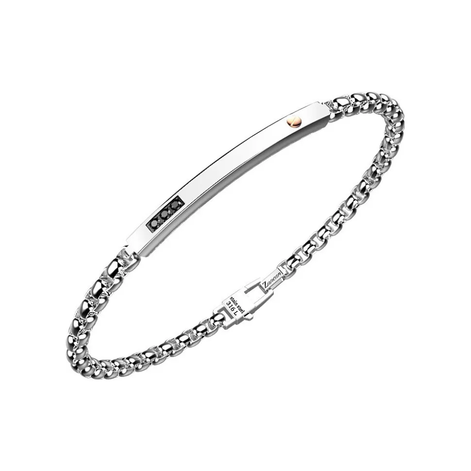 Bracciale Zancan in acciaio con targa.