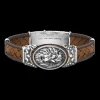 Bracciale Zancan in argento e pelle con leone.