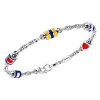 Bracciale Zancan in argento con bandiere nautiche.