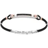 Bracciale Zancan in argento con inserti in oro 18k, pietre e kevlar.