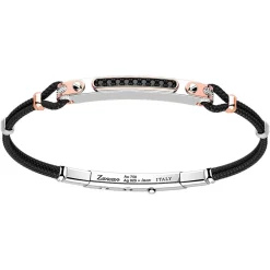Bracciale Zancan in argento con inserti in oro 18k, pietre e kevlar.