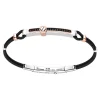 Bracciale Zancan in argento con inserti in oro 18k, pietre e kevlar.