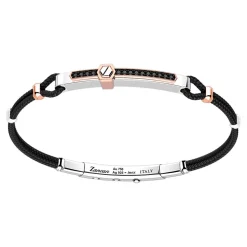 Bracciale Zancan in argento con inserti in oro 18k, pietre e kevlar.