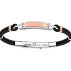 Bracciale Zancan in argento con inserti in oro 18k e kevlar.