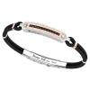 Bracciale Zancan in argento con inserti in oro 18k, pietre e kevlar.