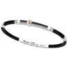 Bracciale Zancan in argento con inserti in oro 18k, pietre e silicone.