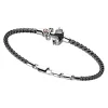 Bracciale Zancan in argento con ancora e pietre nere.