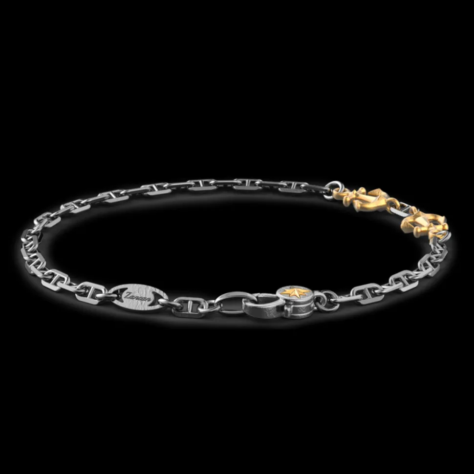 Bracciale Zancan in argento brunito con ancora.