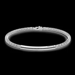 Bracciale Zancan in argento con targa e pietre nere.