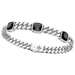 Bracciale Zancan in argento con tre pietre onice.