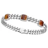 Bracciale Zancan in argento con tre pietre occhio di tigre.