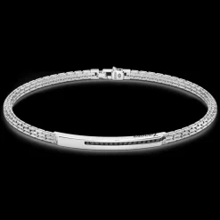 Bracciale Zancan in argento con pietre nere.