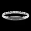 Bracciale Zancan in argento con targa e pietre nere.