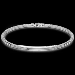 Bracciale Zancan in argento con pietre nere.