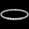 Bracciale Zancan in argento con targa e pietre nere.