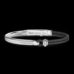 Bracciale Zancan in argento e pelle naturale.