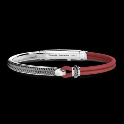 Bracciale Zancan in argento e pelle naturale.