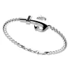 Bracciale Zancan in argento a sfere con ancora e pietre nere.