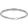 Bracciale Zancan in argento a sfere con inserti satinati e pietre biianche.