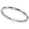Bracciale Zancan in argento e ceramica con viti in oro rosa.