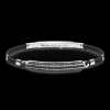 Bracciale Zancan in argento, corda kevlar e pietre nere.