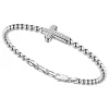 Bracciale Zancan in argento a sfere con croce e pietre bianche.