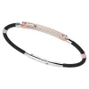 Bracciale Zancan in argento con inserti in oro 18k e kevlar.