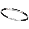Bracciale Zancan in argento con inserti in oro 18k, pietre e silicone.