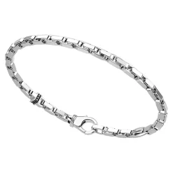 Bracciale Zancan in argento con maglia veneziana e pietre nere.