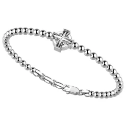 Bracciale Zancan in argento a sfere con croce greca.