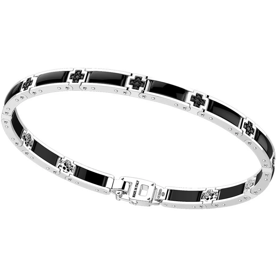 Bracciale Zancan in argento e ceramica con pietre.