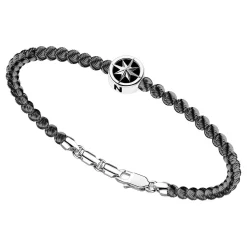 Bracciale Zancan in argento a sfere con rosa dei venti.