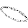 Bracciale Zancan in argento a sfere con targhe e pietre bianche.