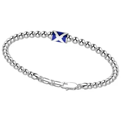 Bracciale Zancan in argento a sfere con bandiera nautica.