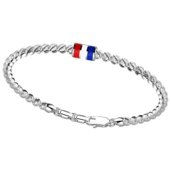 Bracciale Zancan in argento a sfere con bandiera nautica.