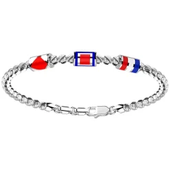 Bracciale Zancan in argento a sfere con tre bandiere nautiche.