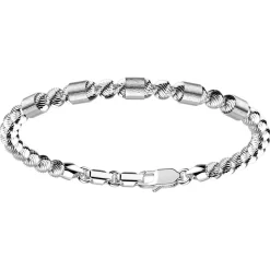 Bracciale Zancan in argento a sfere con inserti satinati.