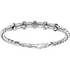 Bracciale Zancan in argento a sfere con inserti satinati e coordinate geografiche.
