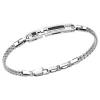 Bracciale Zancan in argento con targa e pietre nere.