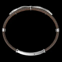 Bracciale Zancan in argento e pelle con aquila.