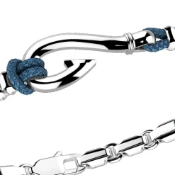 Bracciale Zancan in argento con amo in argento.