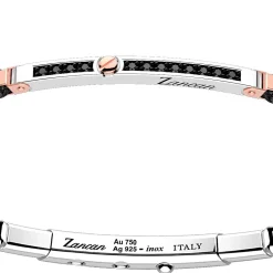 Bracciale Zancan in argento con inserti in oro 18k, pietre e kevlar.