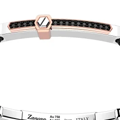 Bracciale Zancan in argento con inserti in oro 18k, pietre e kevlar.