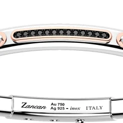 Bracciale Zancan in argento con inserti in oro 18k, pietre e kevlar.