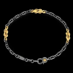 Bracciale Zancan in argento brunito con nodi marinari.
