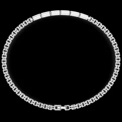 Bracciale Zancan in argento con targa e pietre bianche.