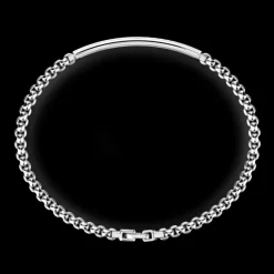 Bracciale Zancan in argento con targa e pietre nere.